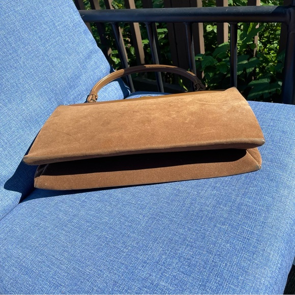 Vintage 60s 70s Brass Clasp Embellished Shoulder Bag Purse - Picture 8 of 15